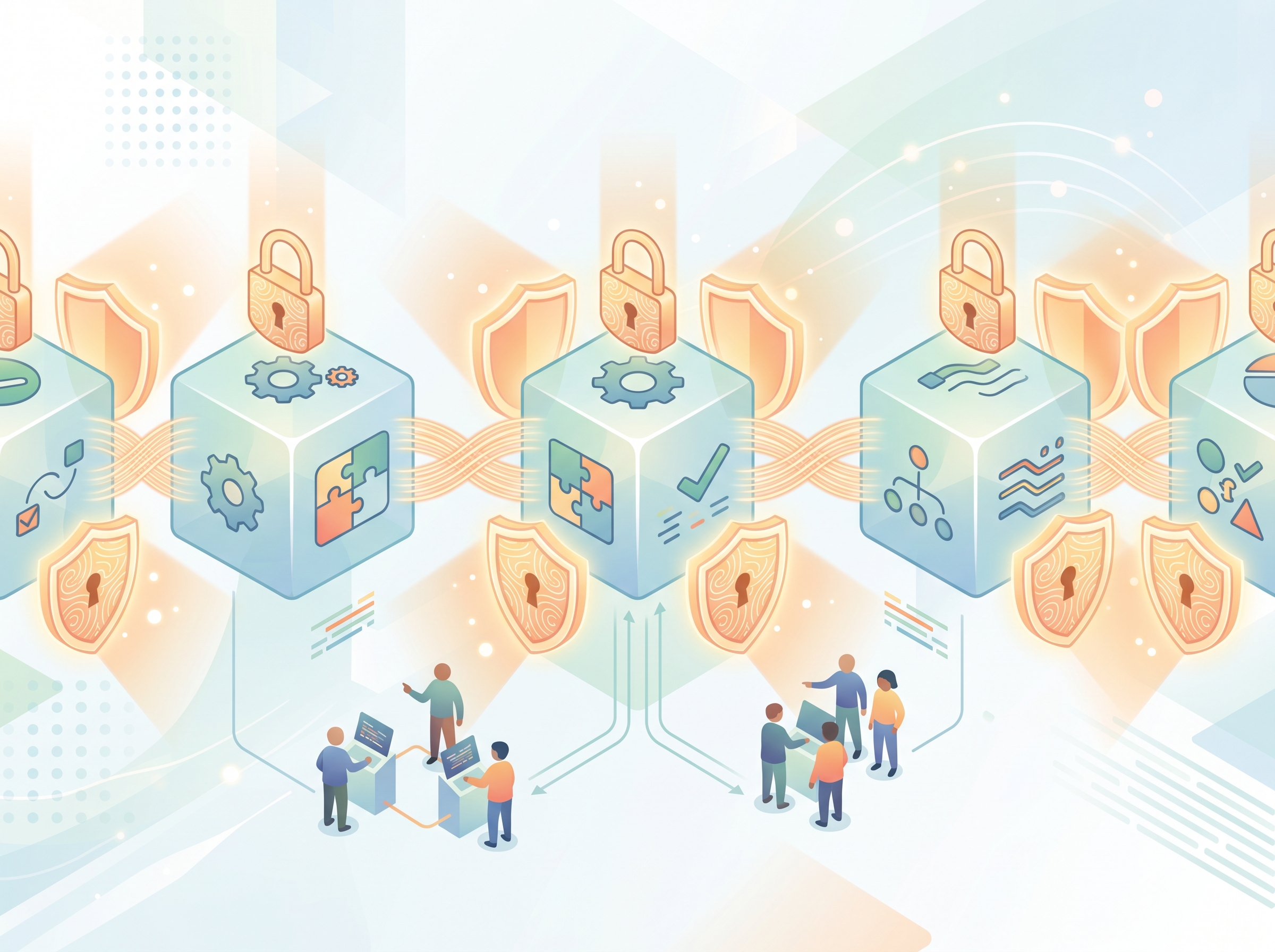 Illustration of blockchain technology