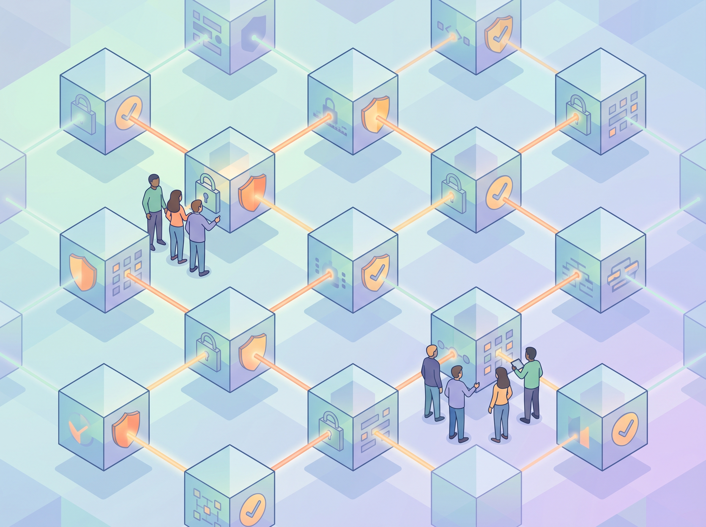 Illustration of a blockchain network