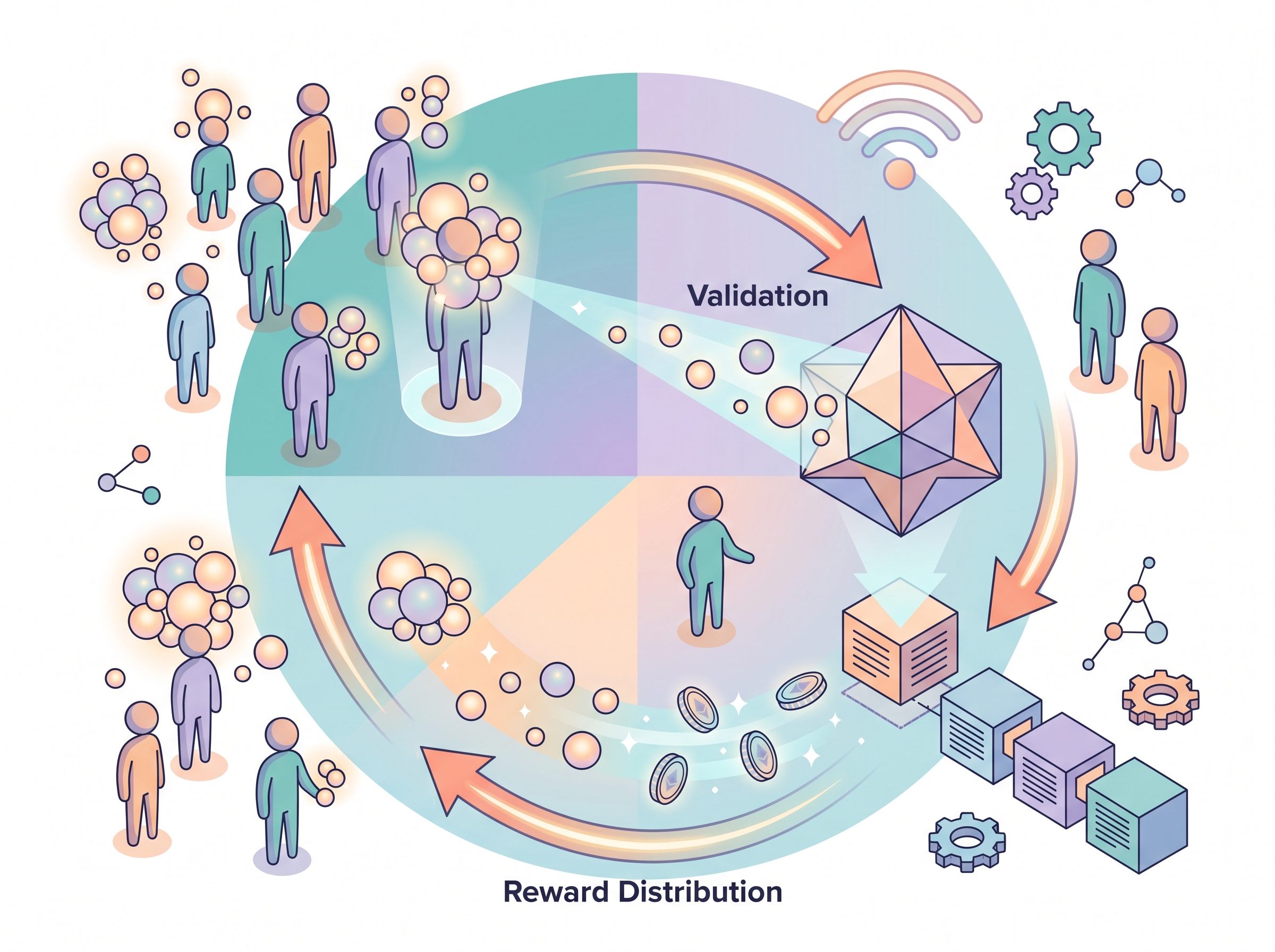 Diagram showing proof-of-stake process