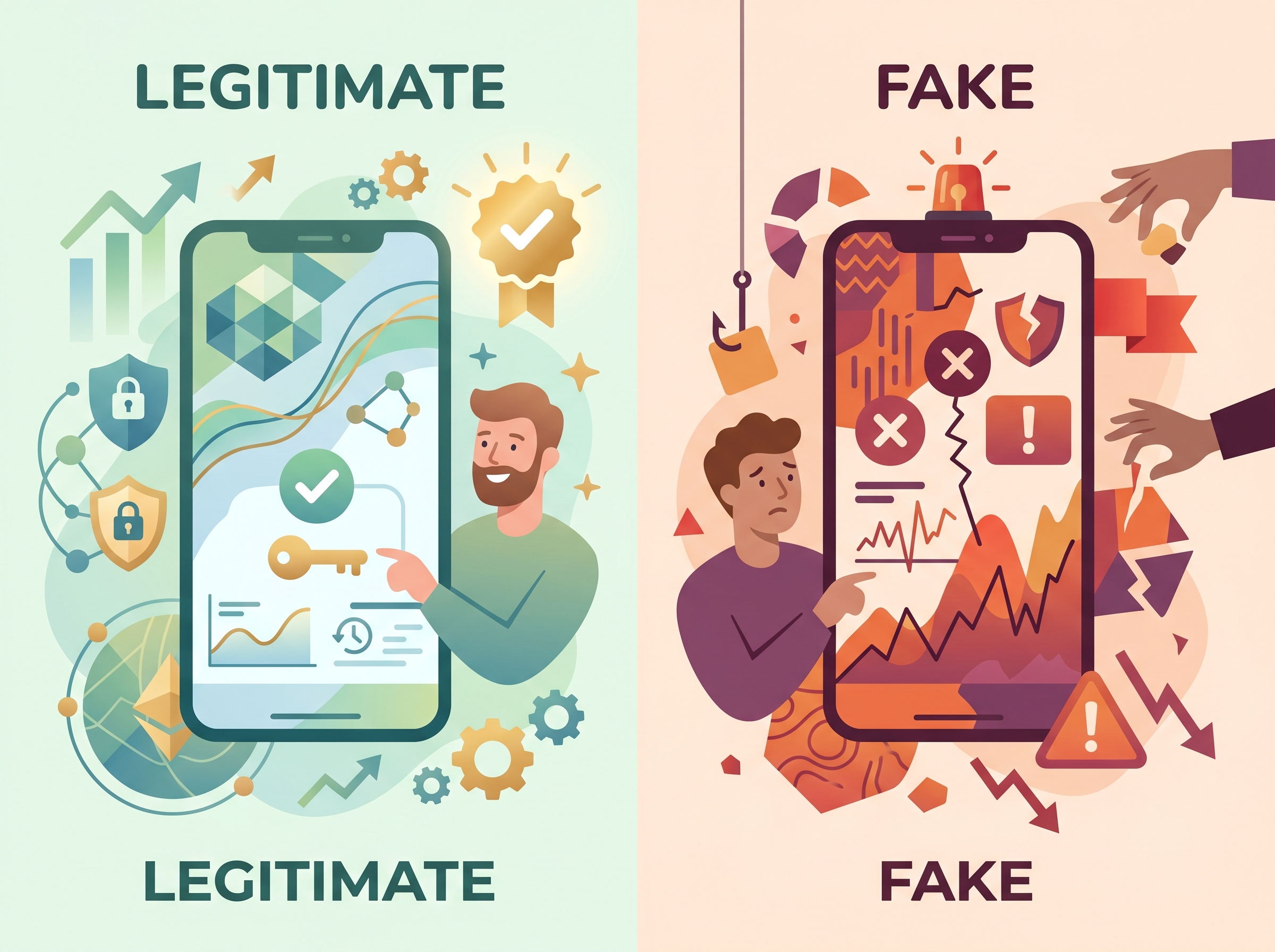 Fake apps mimicking real ones