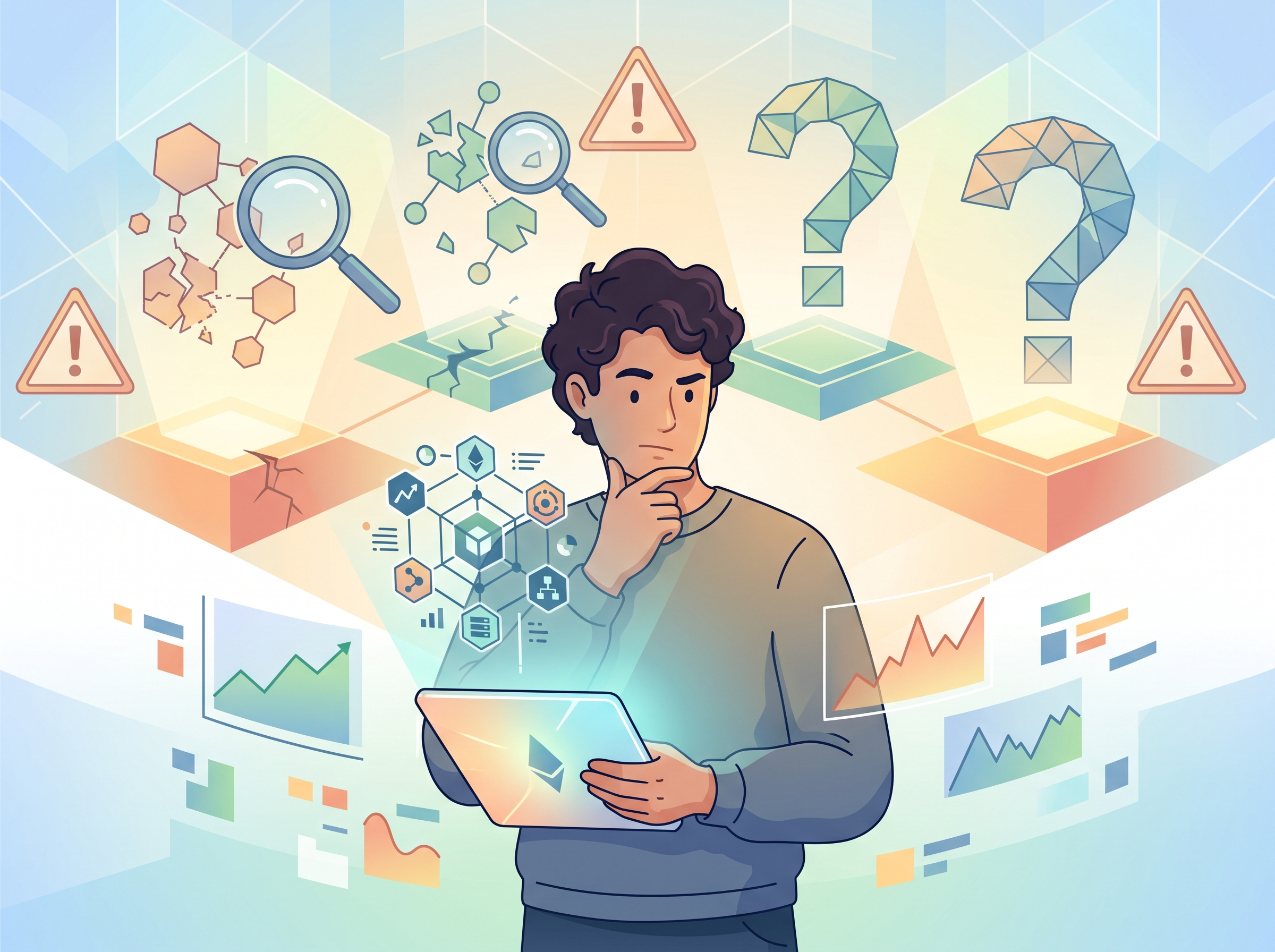 Illustration of caution in cryptocurrency investments