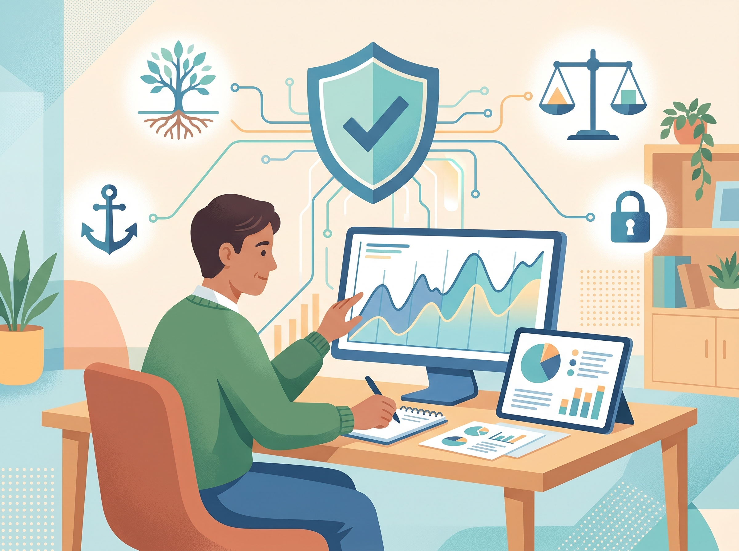 person planning a risk management strategy