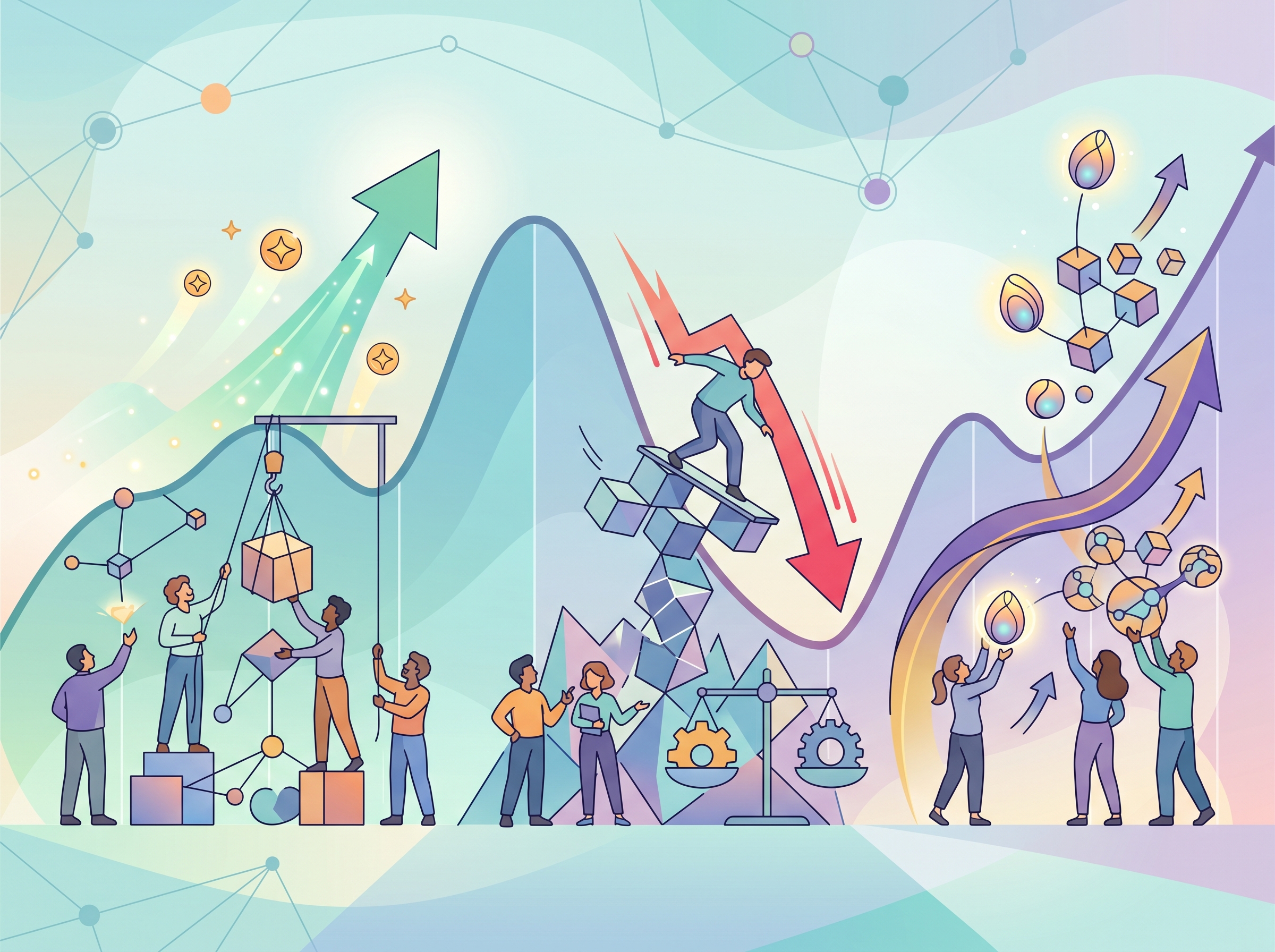 Graphic showing cryptocurrency market trends