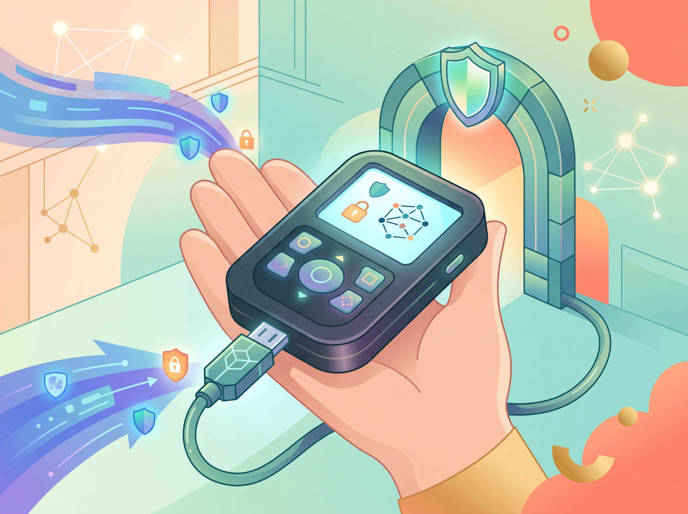 Illustration of a hardware wallet