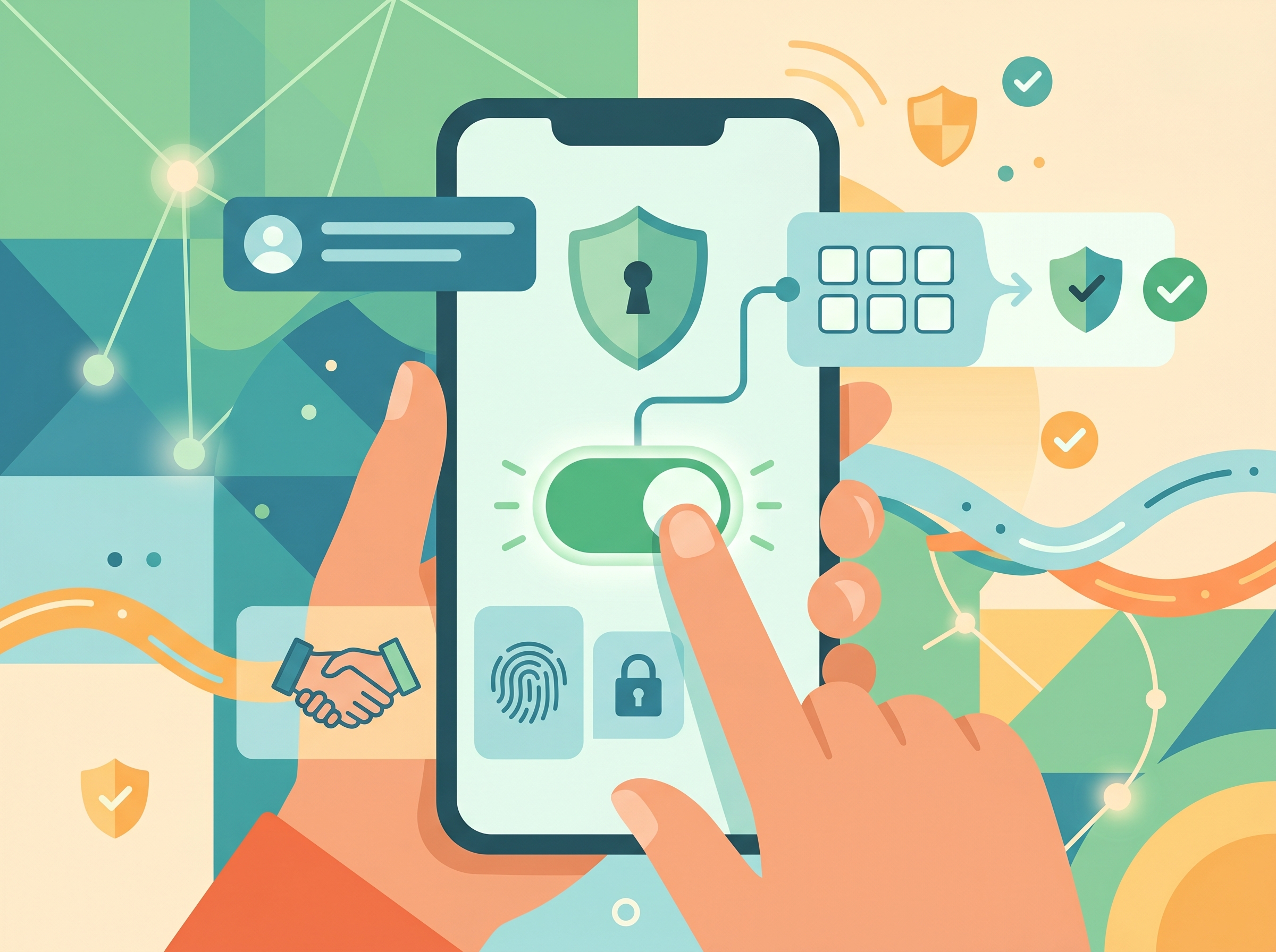 Person enabling multi-factor authentication on a device