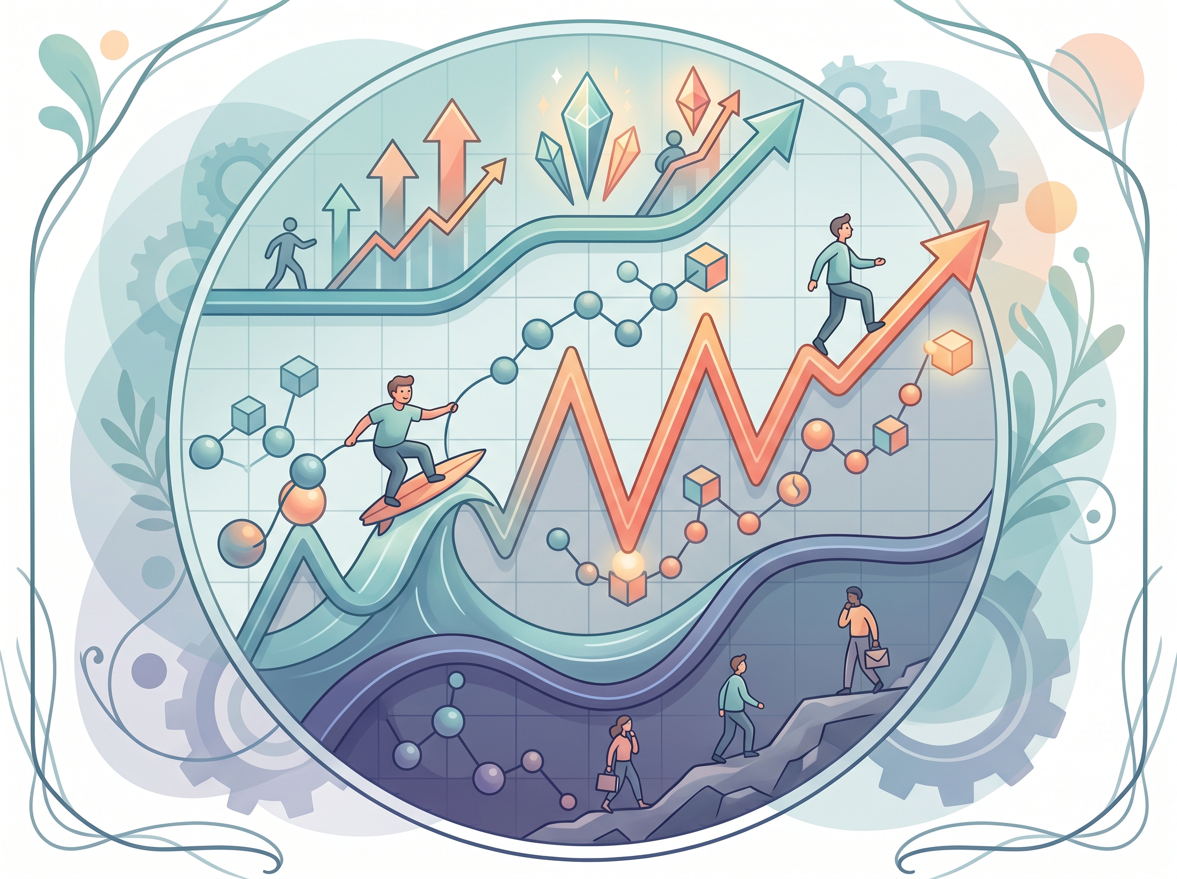 Cryptocurrency price chart showing volatility