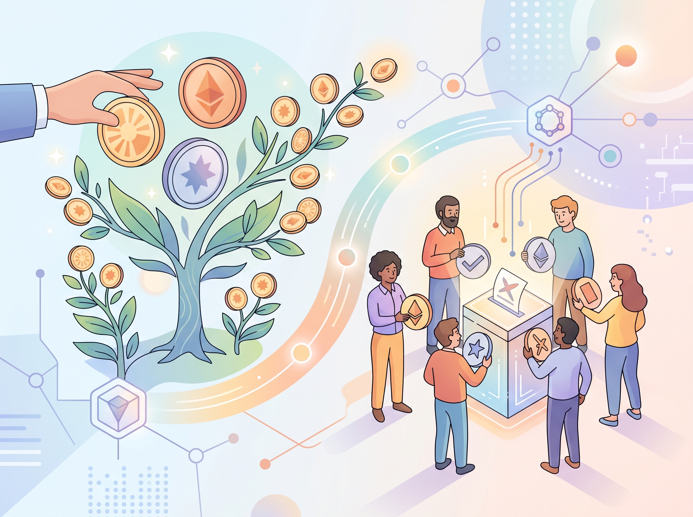 Illustration of crypto staking benefits