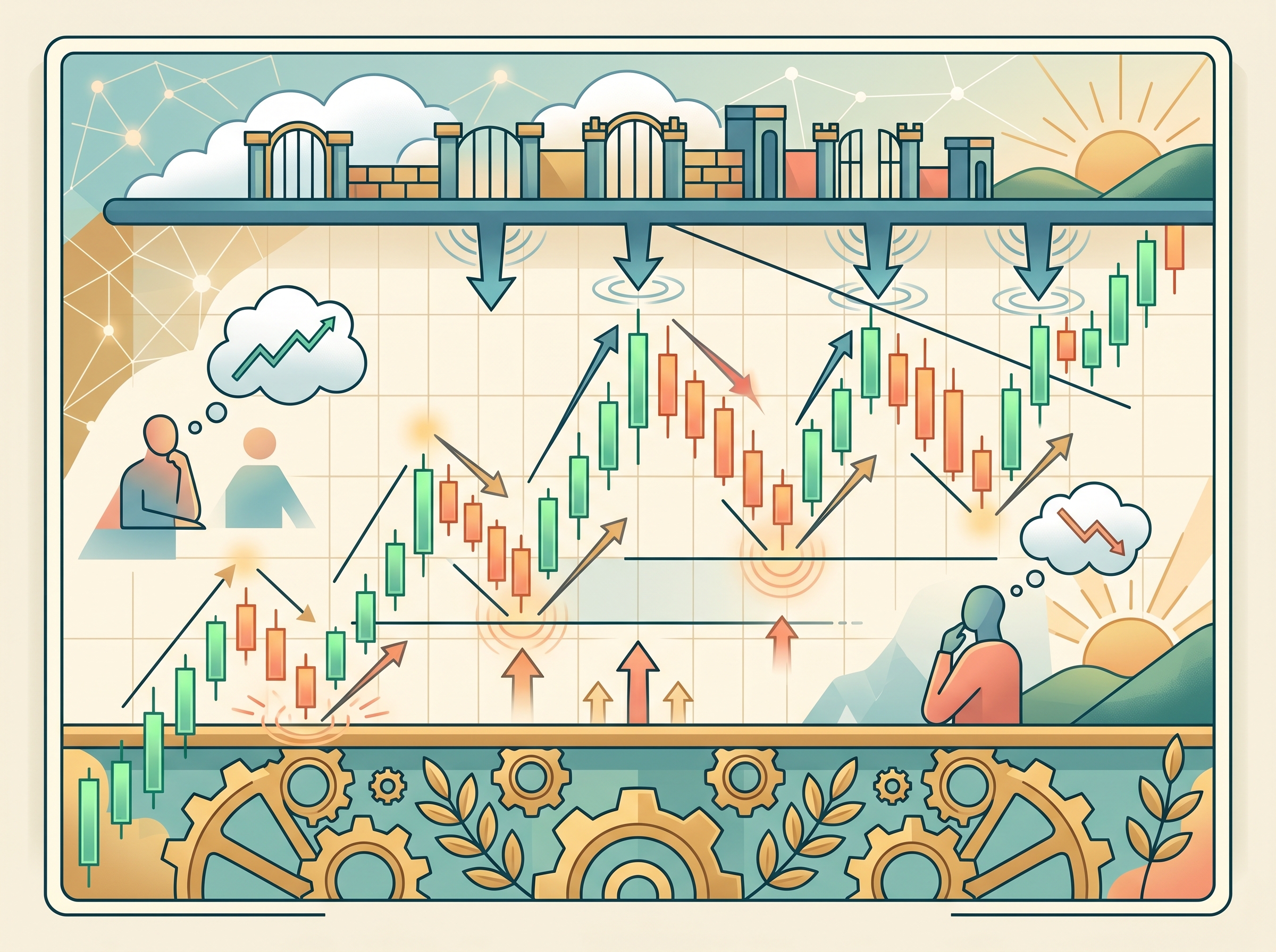 Chart showing support and resistance levels
