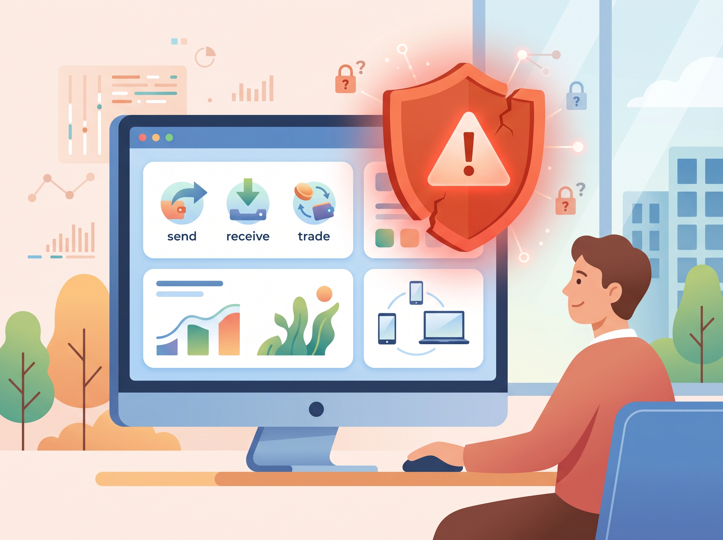 illustration of a hot wallet interface