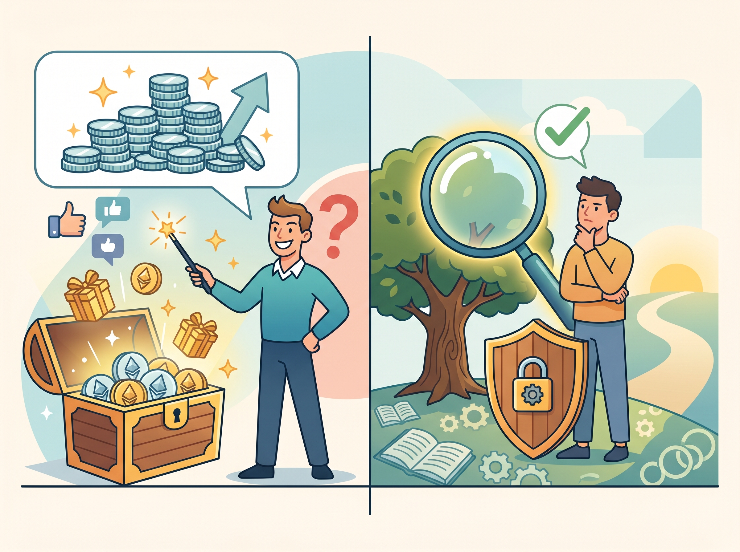 Illustration of a fake social media profile used in a giveaway scam