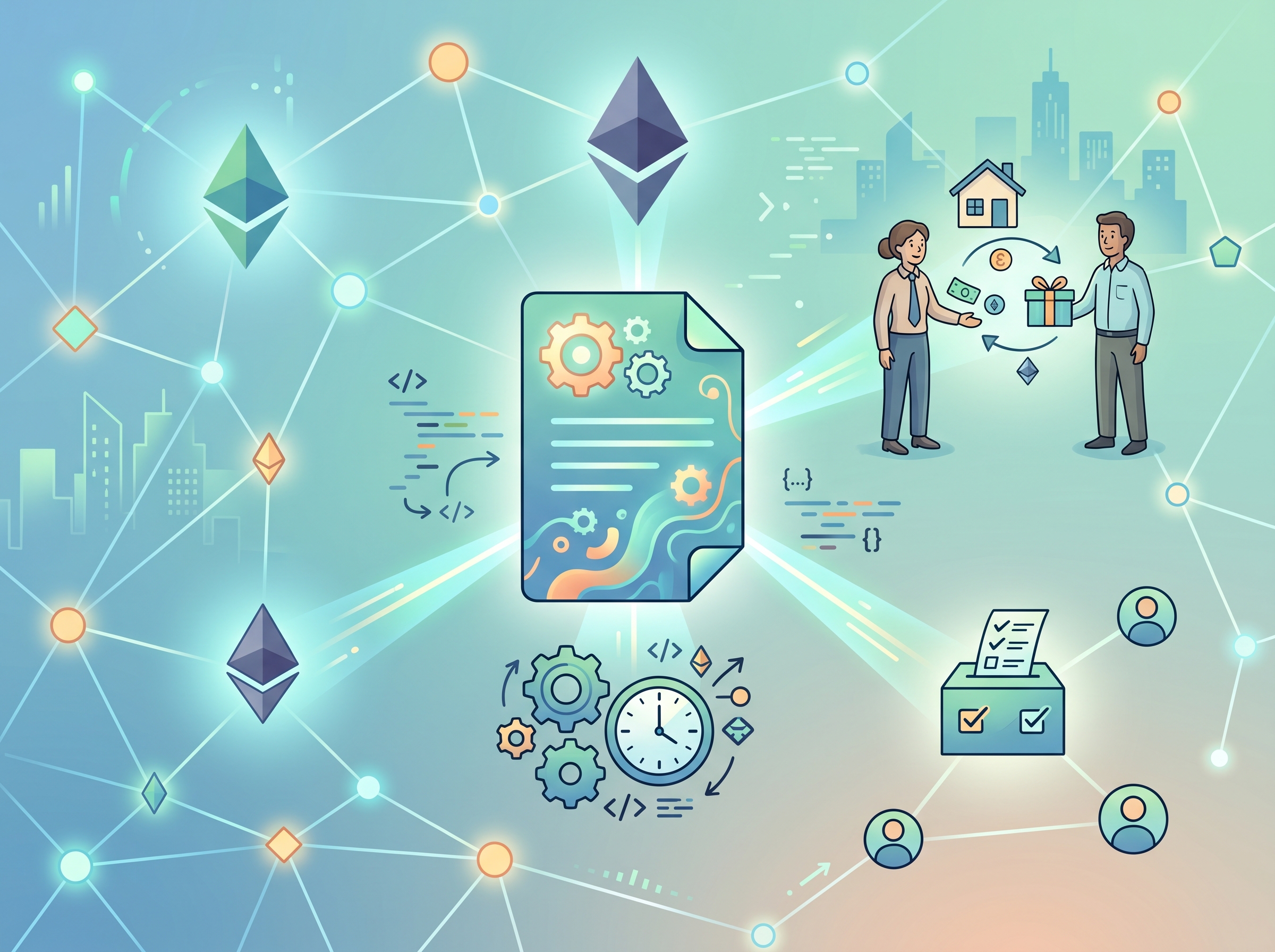 Illustration of smart contracts on Ethereum
