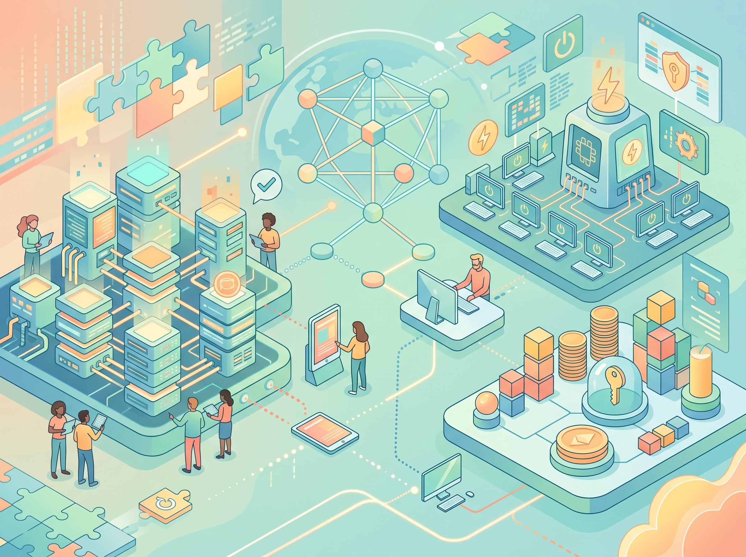 Illustration of different types of blockchain nodes