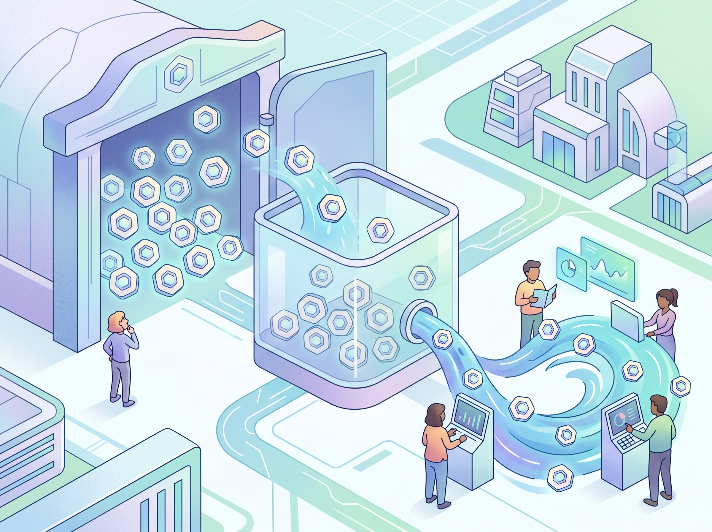 Graph showing types of token supply