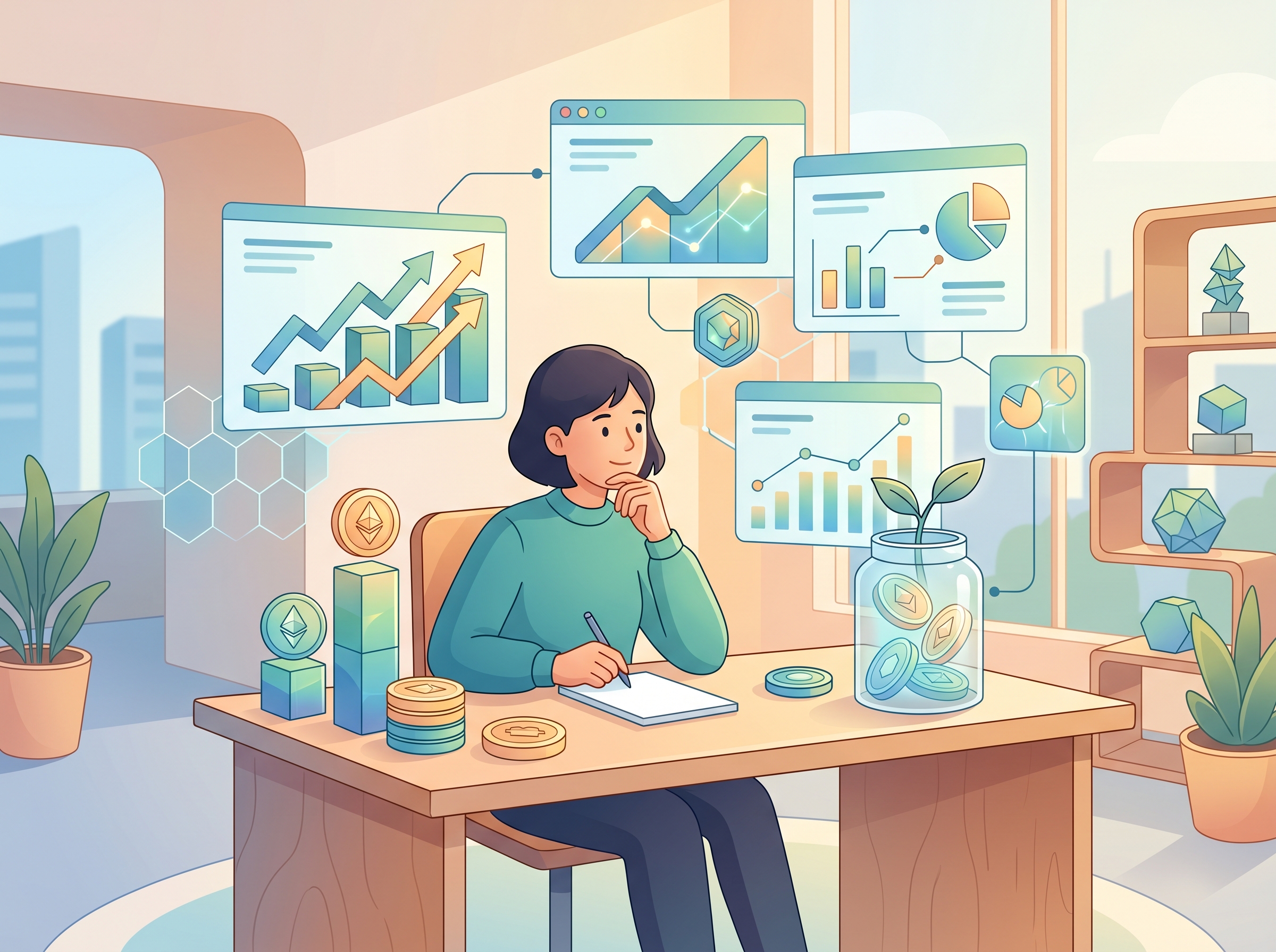 Illustration of crypto staking strategy