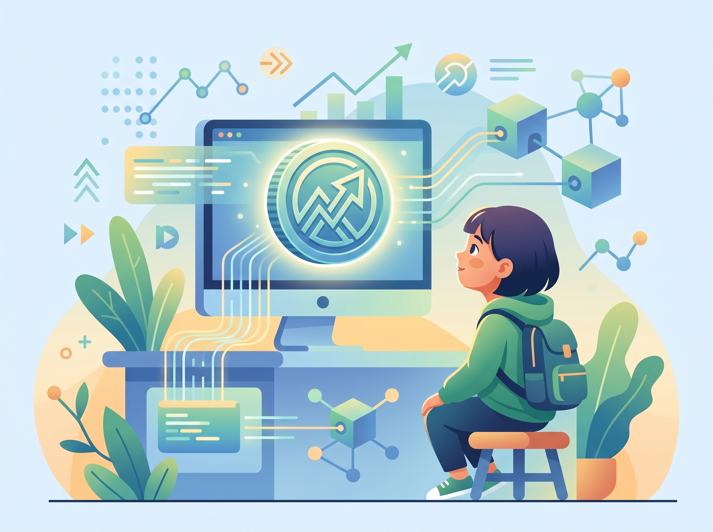 Child learning about digital money
