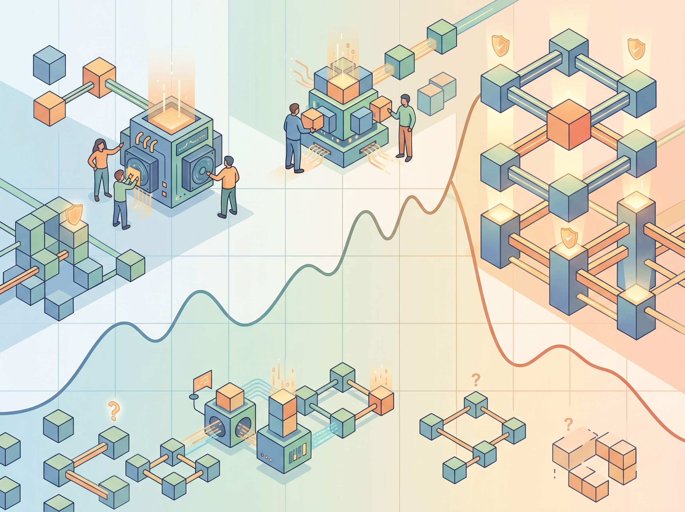Graph showing hash rate trends in a blockchain network