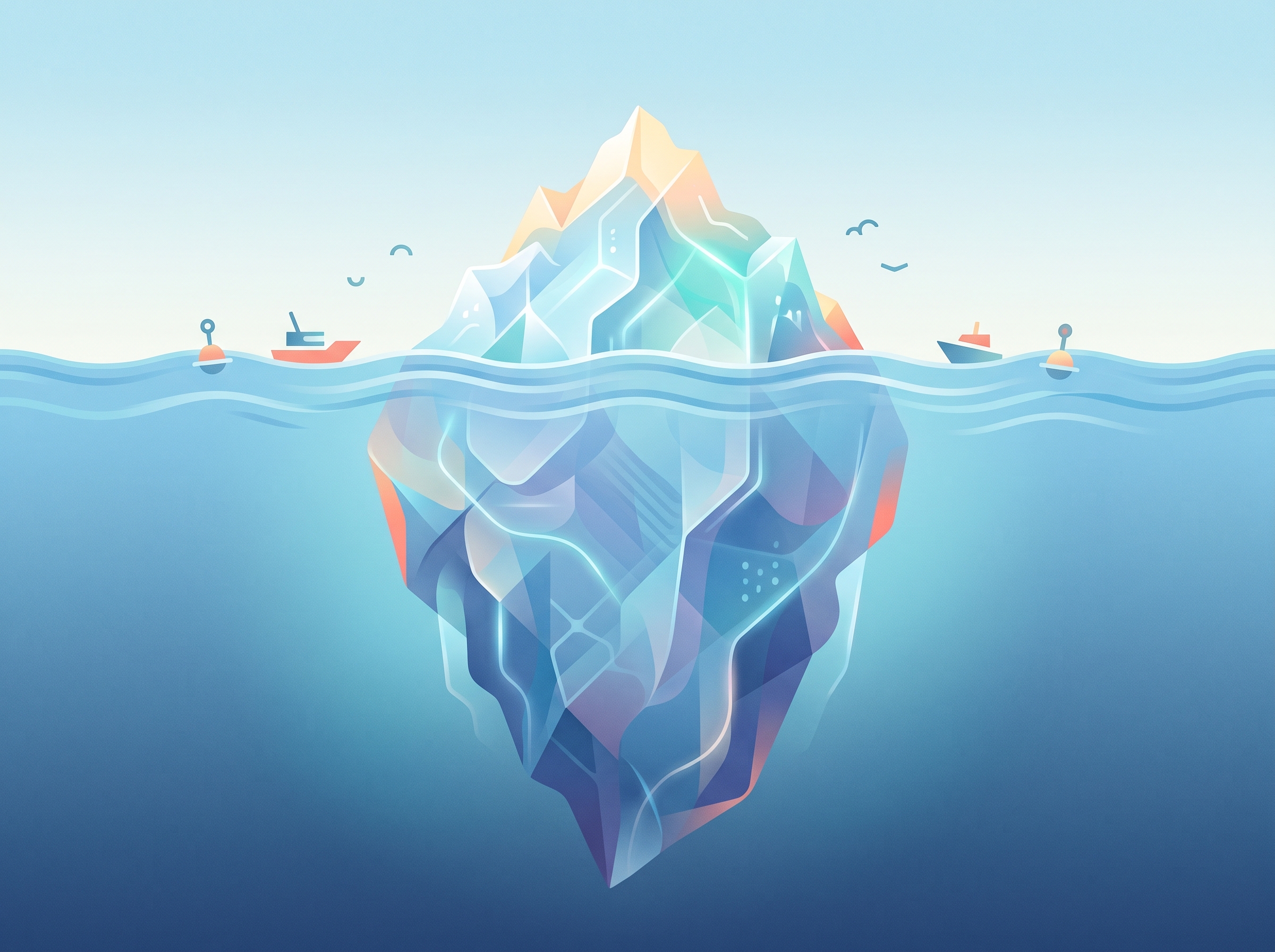 Illustration of an iceberg order concept