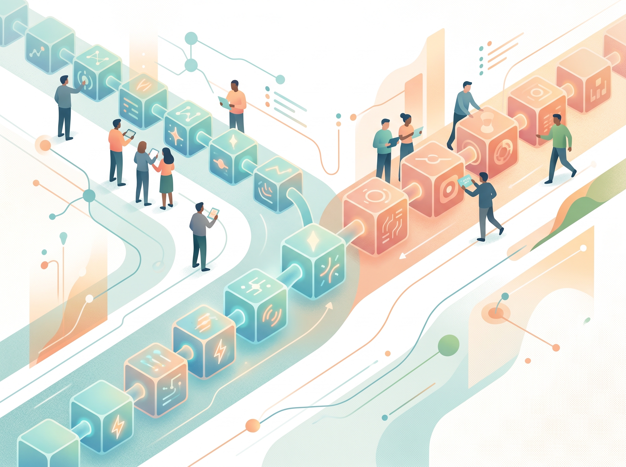 Illustration of blockchain fork creating Bitcoin Cash