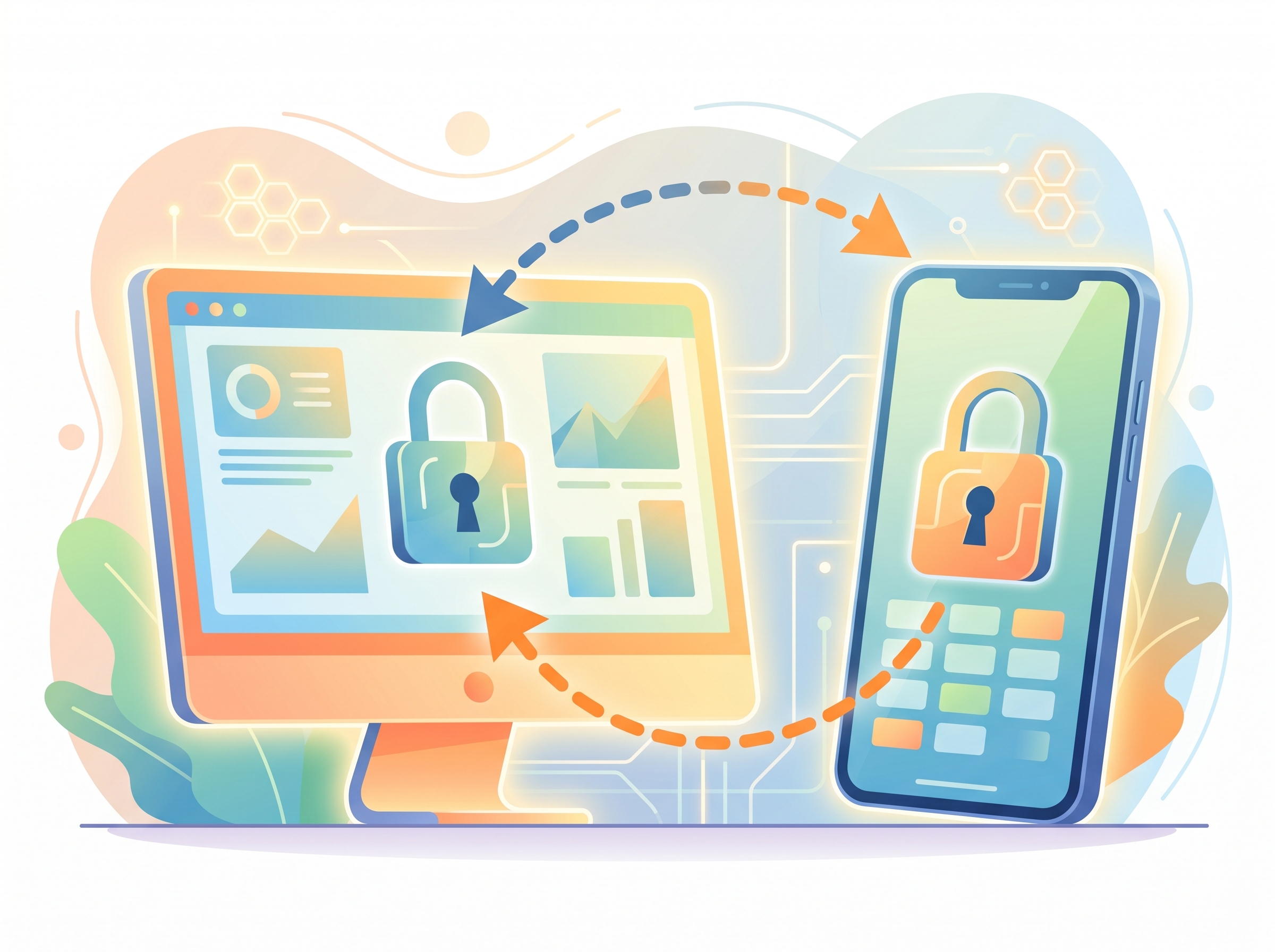 Illustration of two-factor authentication process