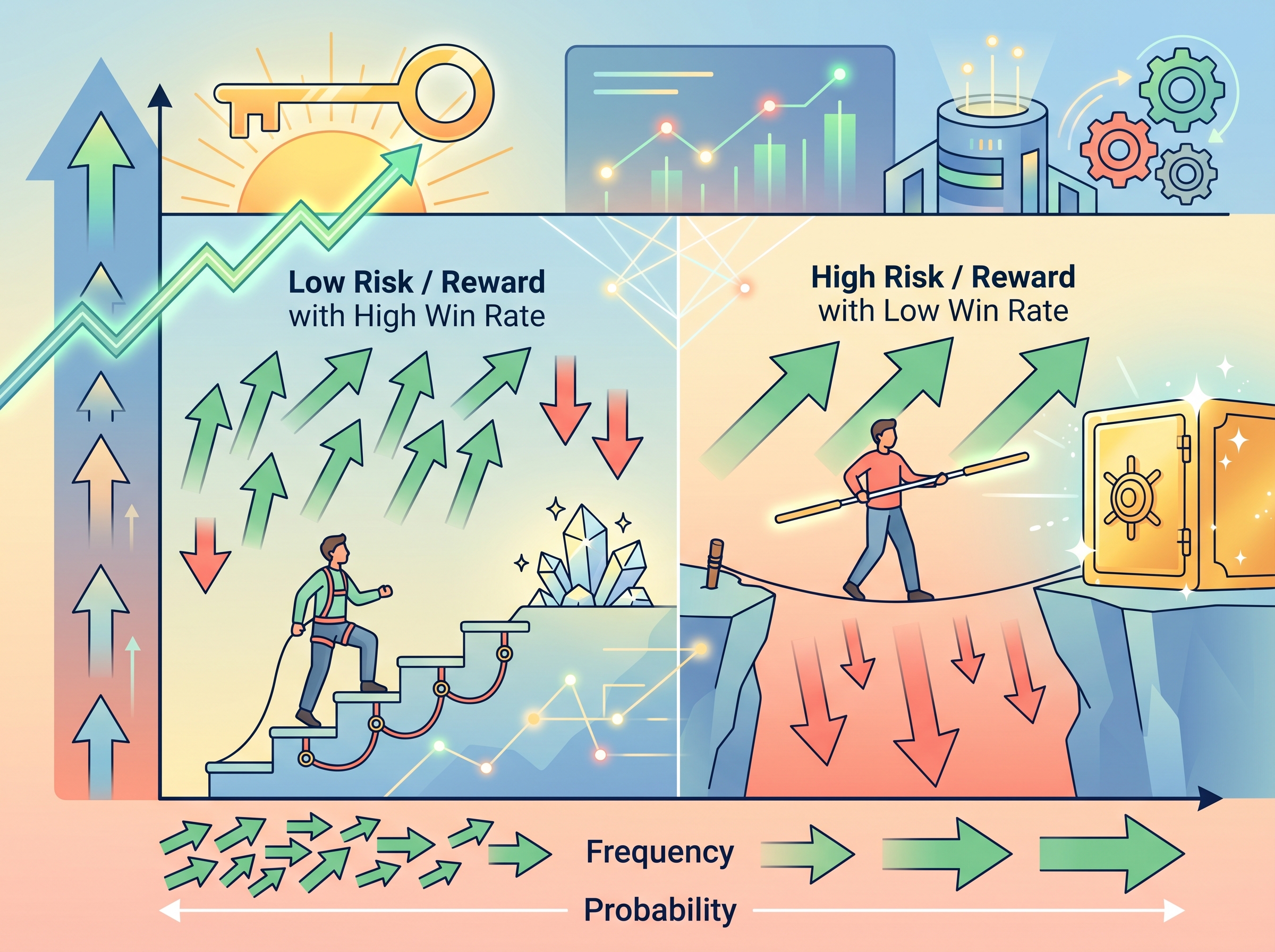 Chart showing win rate and risk/reward ratio relationship