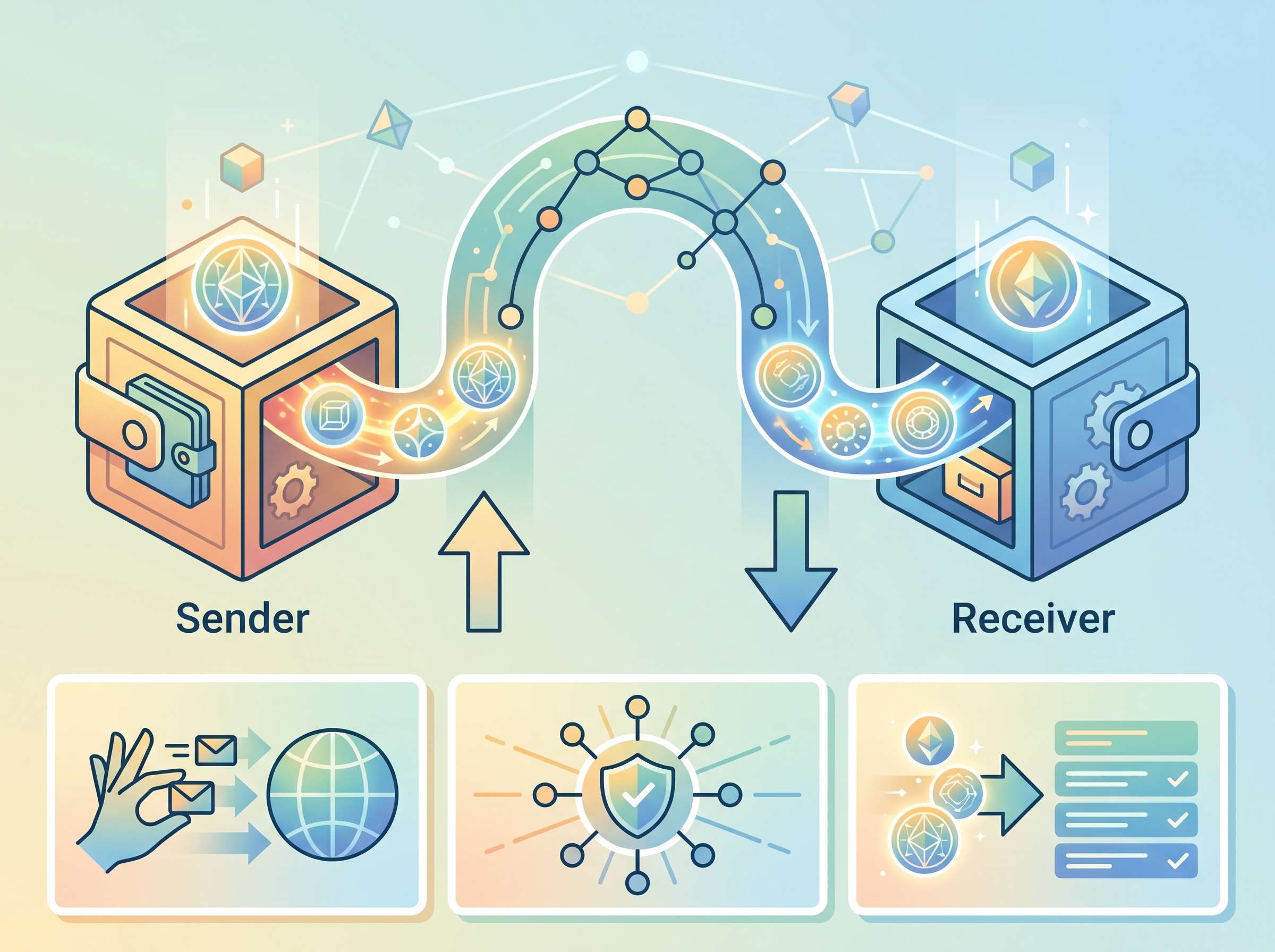 Diagram showing how a digital wallet works